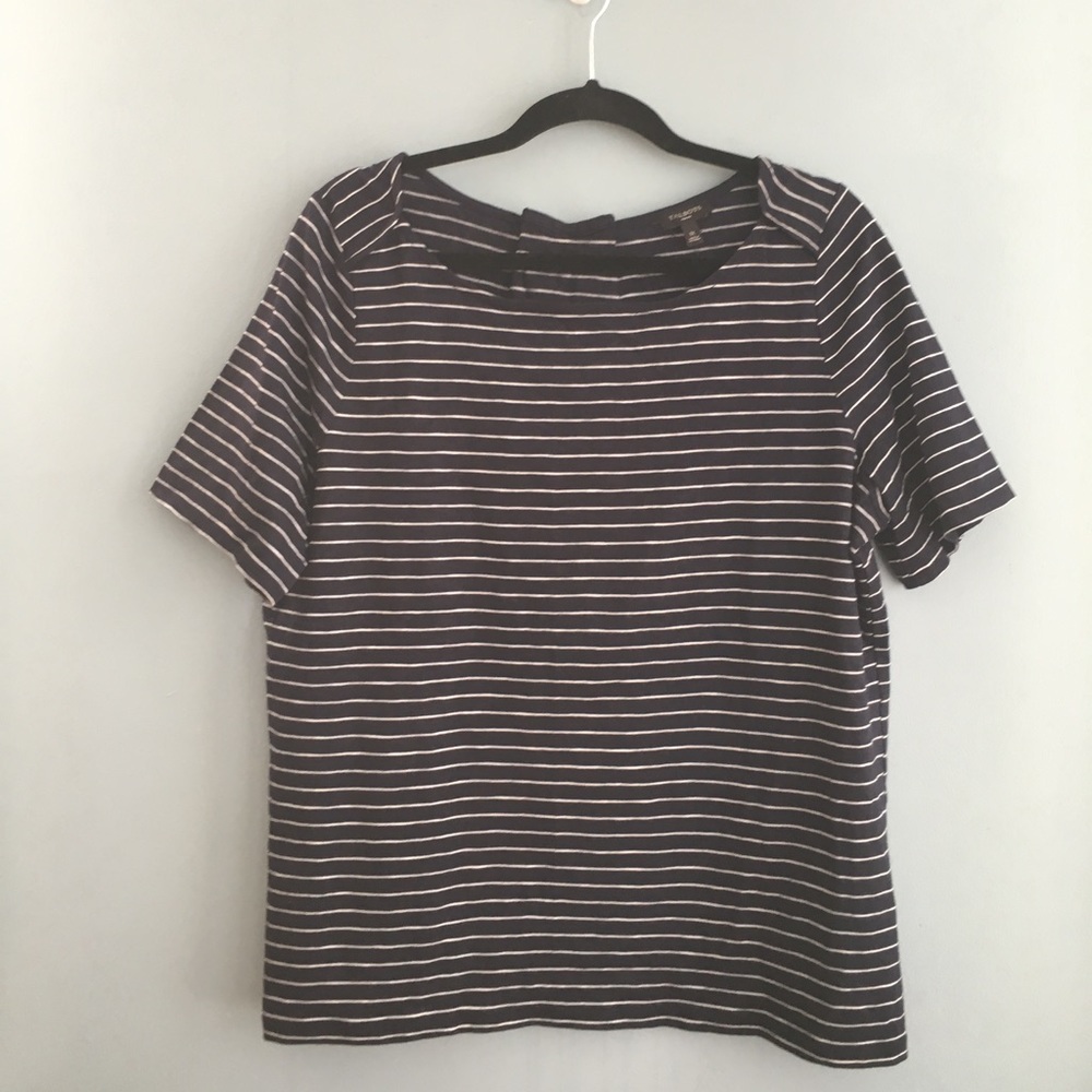 NWT Talbots striped black and white tee Size 1X